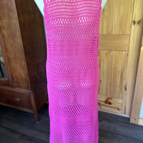 Show Me Your MuMu Sunsational Malibu Pink Crochet Swim Coverup - Picture 2 of 3